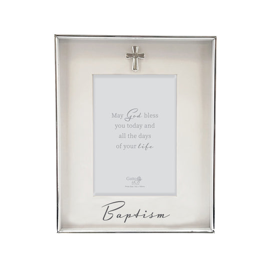 PHOTO FRAME SILVER WITH MOTIFF BAPTISM