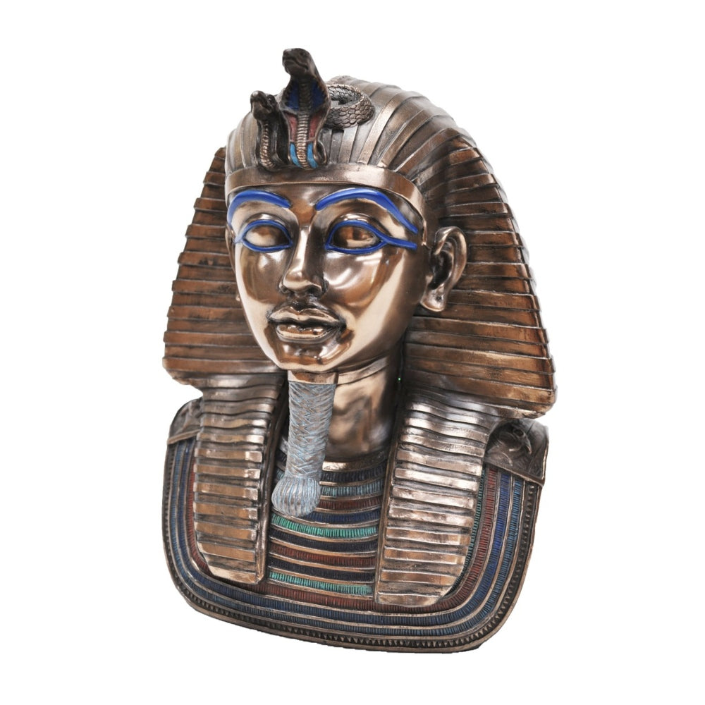 VERONESE DESIGNS BRONZE BUST OF KING TUTANKHAMUN LARGE FIGURINE