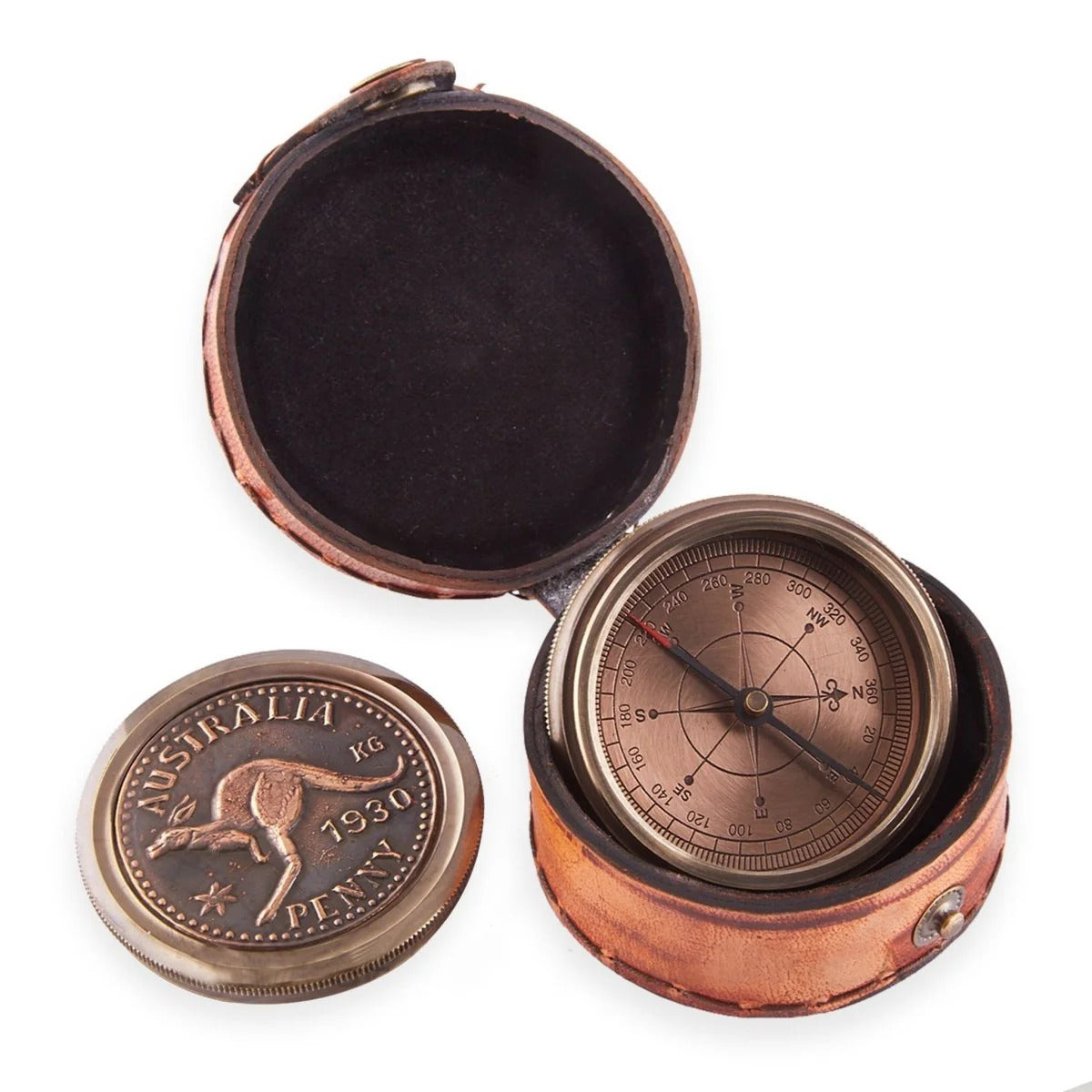 Brass Compass Australian 1930 Penny
