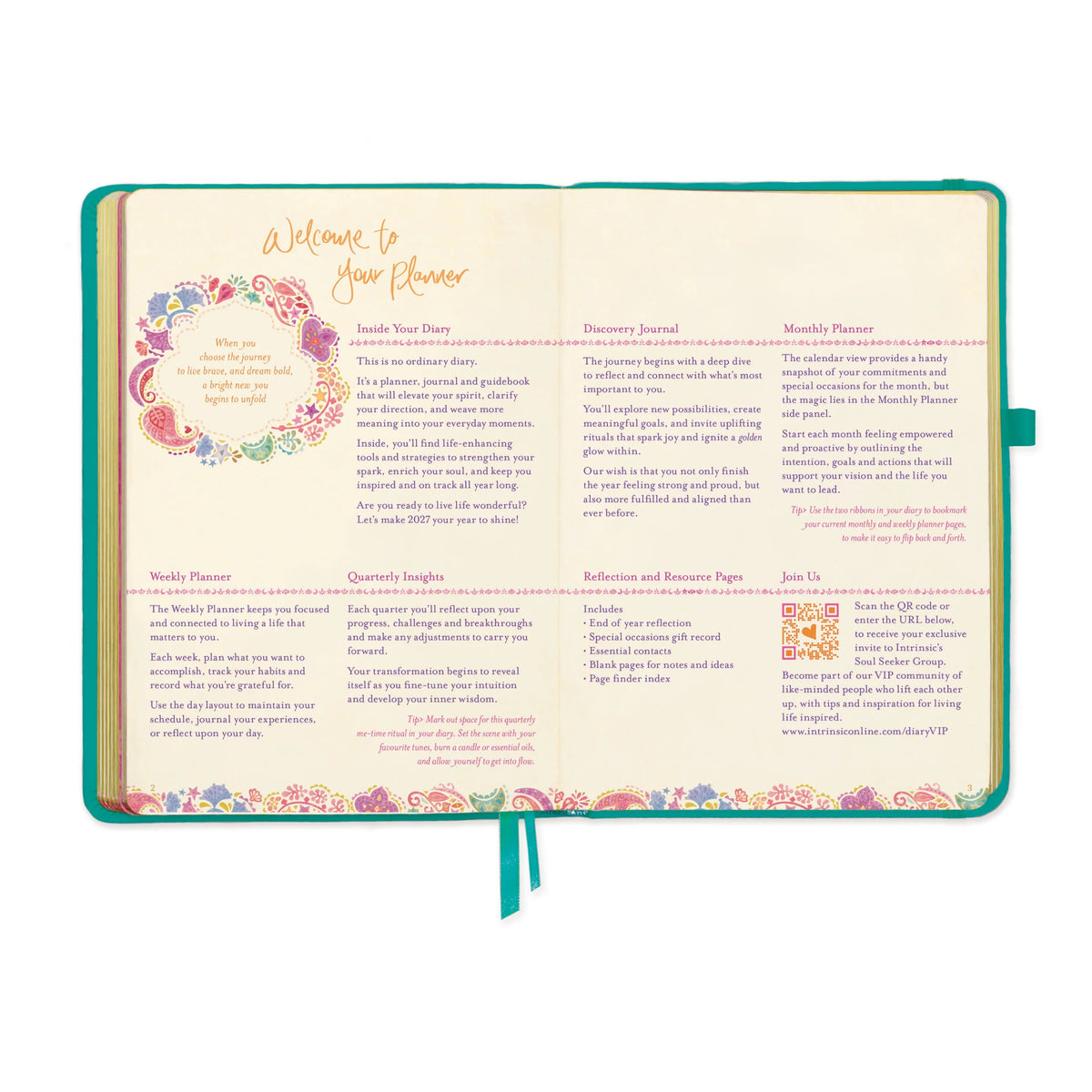 Intrinsic 2027 Diary Planner The Year For Abundance - Turquoise Twist