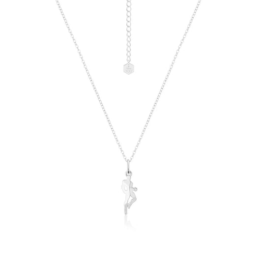 DISNEY 100 COUTURE KINGDOM MARVEL IRON MAN FACET CHARM NECKLACE WHITE GOLD PLATED