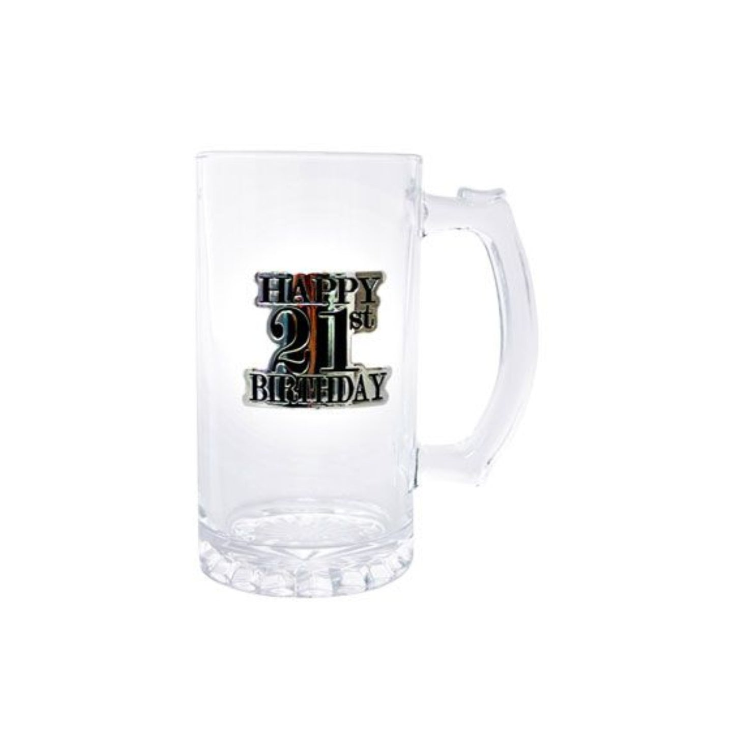 Birthday Beer Stein With Black & Silver Badge 21st