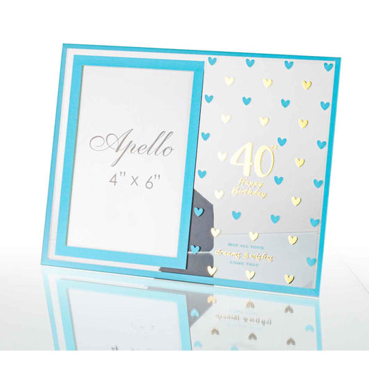 Birthday Photo Frame Glass Sweet Hearts 40th