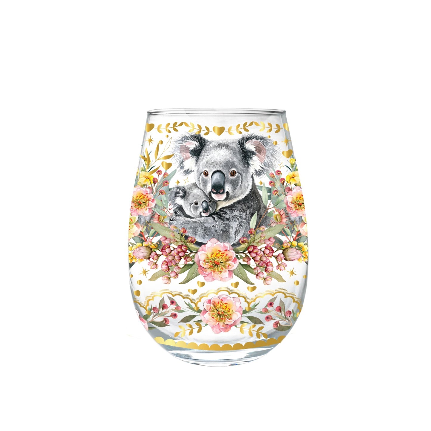 Lisa Pollock Stemless Glass Gold Detailing With 24K Gold Lime Garnish Country Cuddles