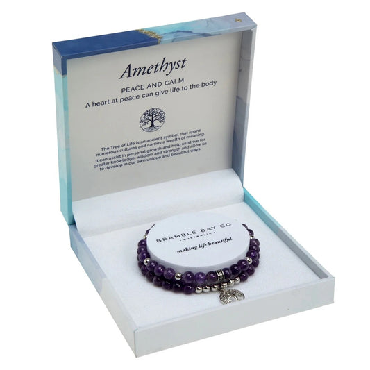 Bramble Bay Duo Bracelet Set Amethyst Rhodium