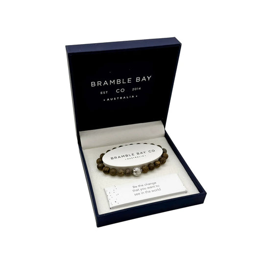 Bramble Bay Bracelet Planet Earth Bronzite Matte In Silver