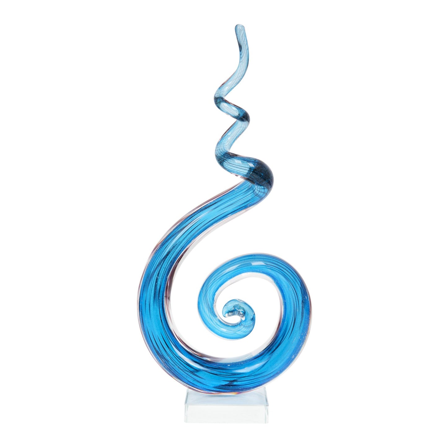 ZIBO ART GLASS SWIRL BLUE FILO