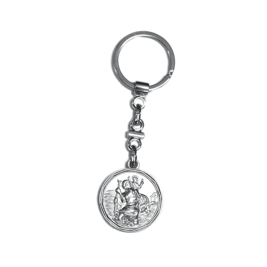 Saint Christopher Metal Silver Keyring