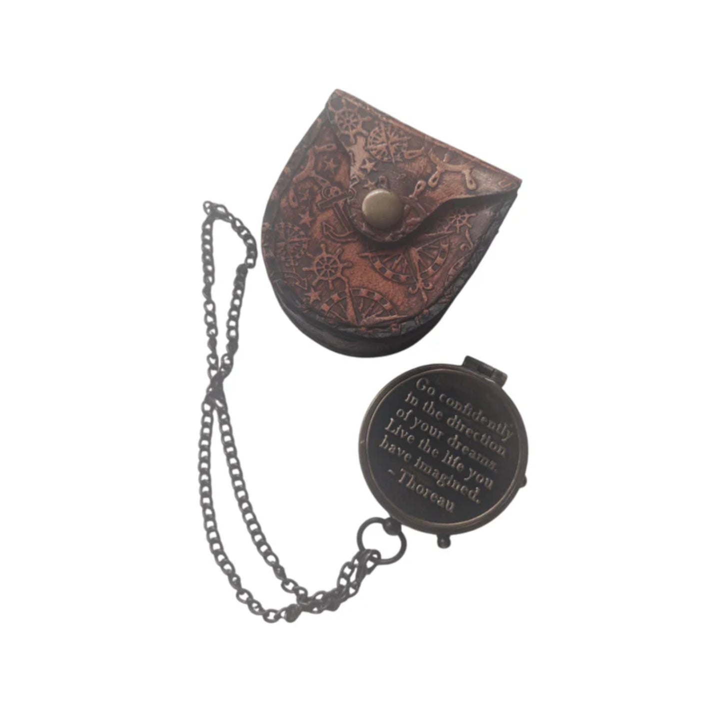 Brass Compass With Message "Go Confidently in the Direction of Your Dreams"