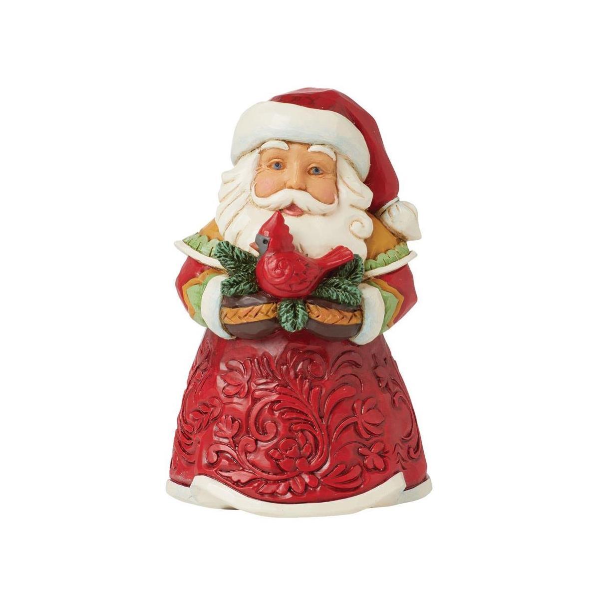 Heartwood Creek By Jim Shore Mini Santa With Cardinal Figurine