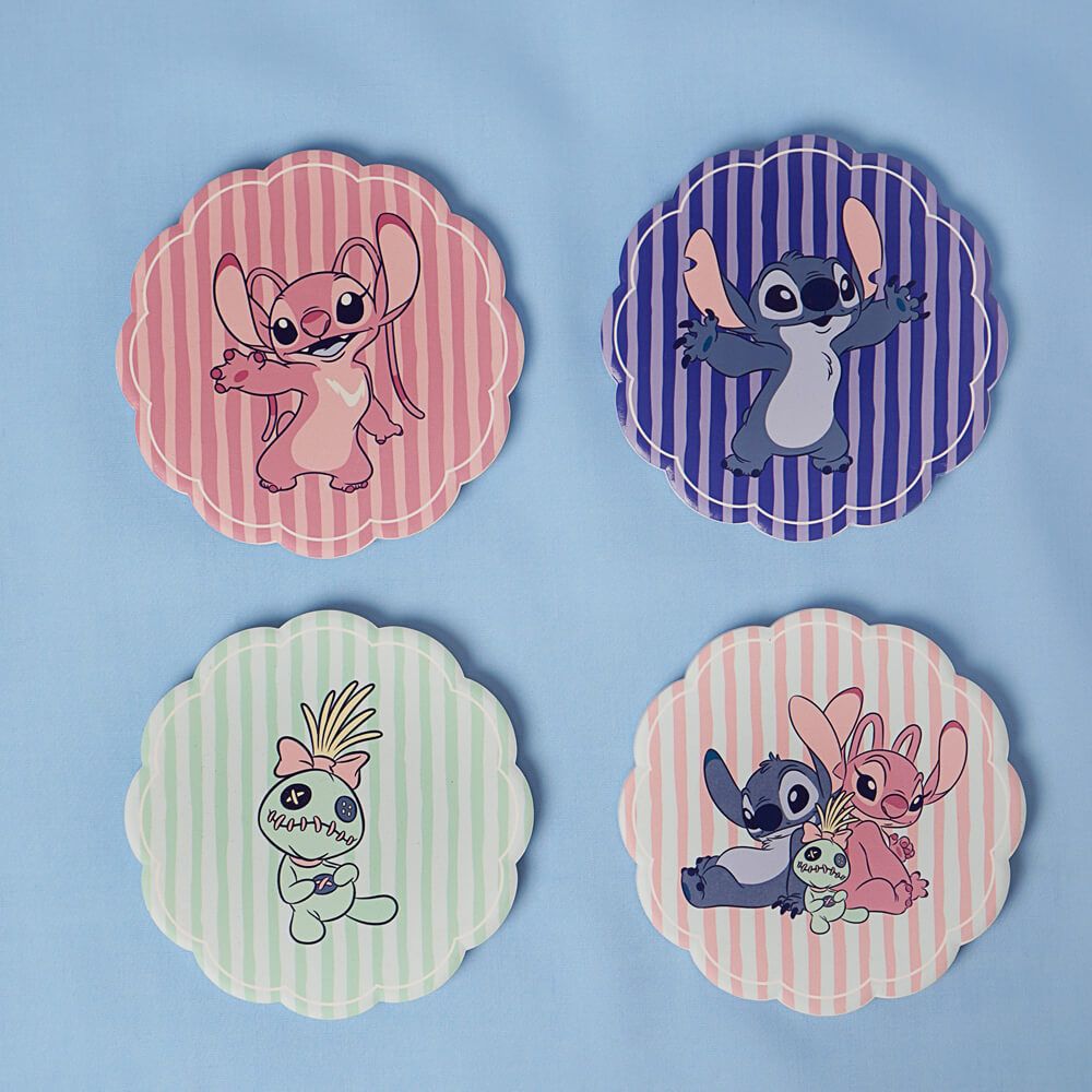 DISNEY HOME STITCH & ANGEL SET OF 4 CERAMIC COASTERS