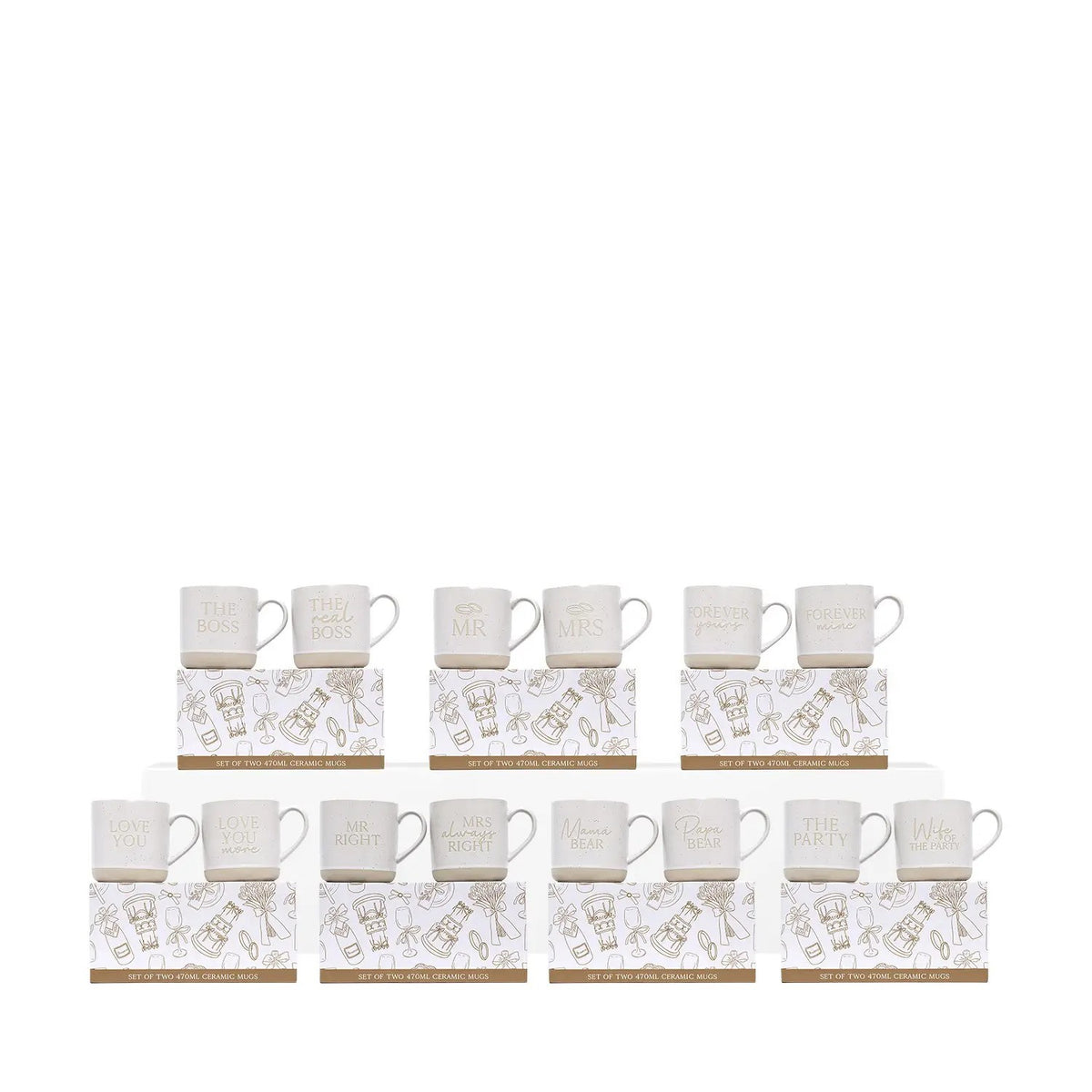 Wedding Mug Set Of 2 Mr & Mrs Right