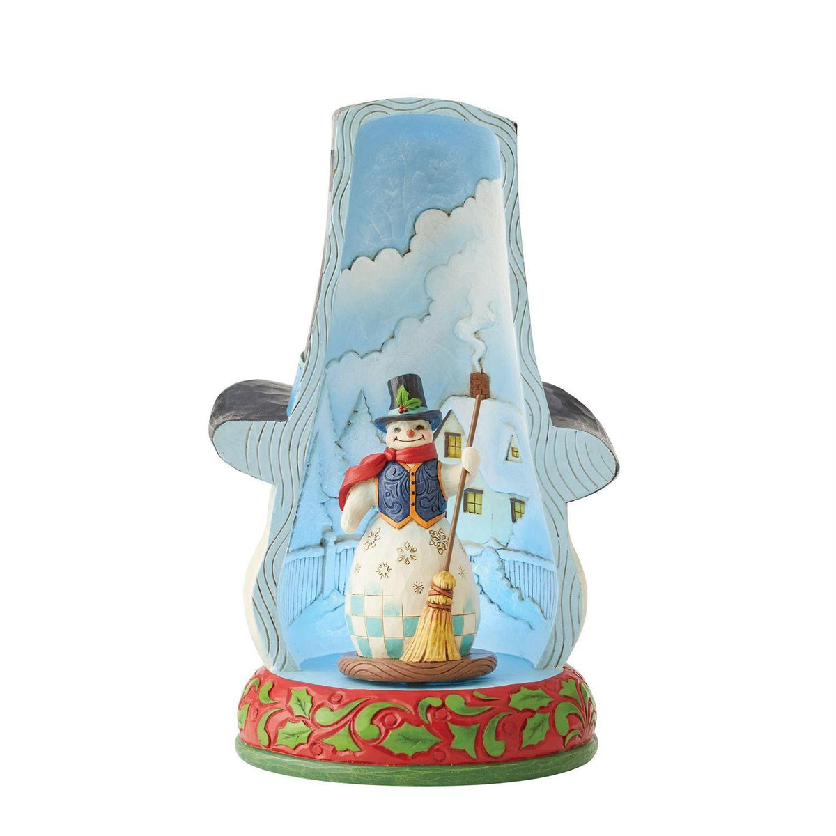 HEARTWOOD CREEK SNOWMAN IN HAT ROTATING LED 28CM