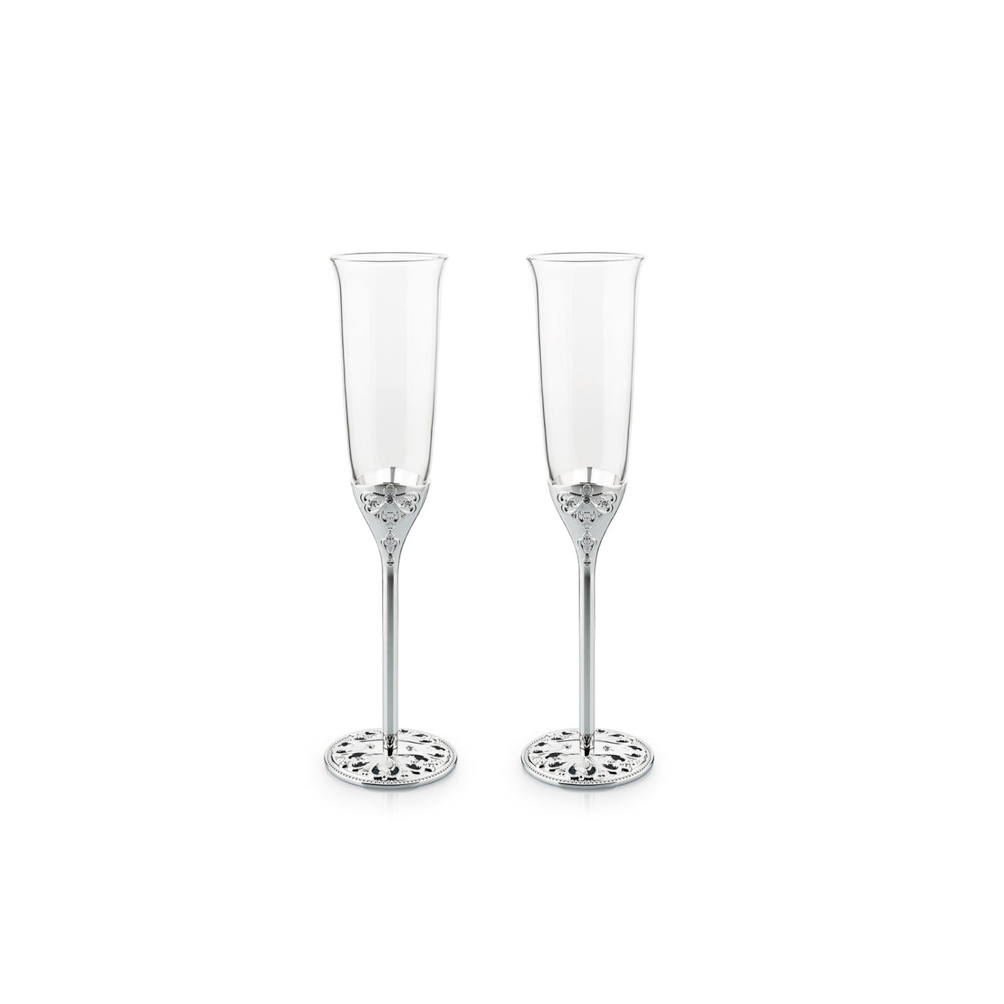 WHITEHILL TOASTING FLUTES WITH CRYSTALS SET