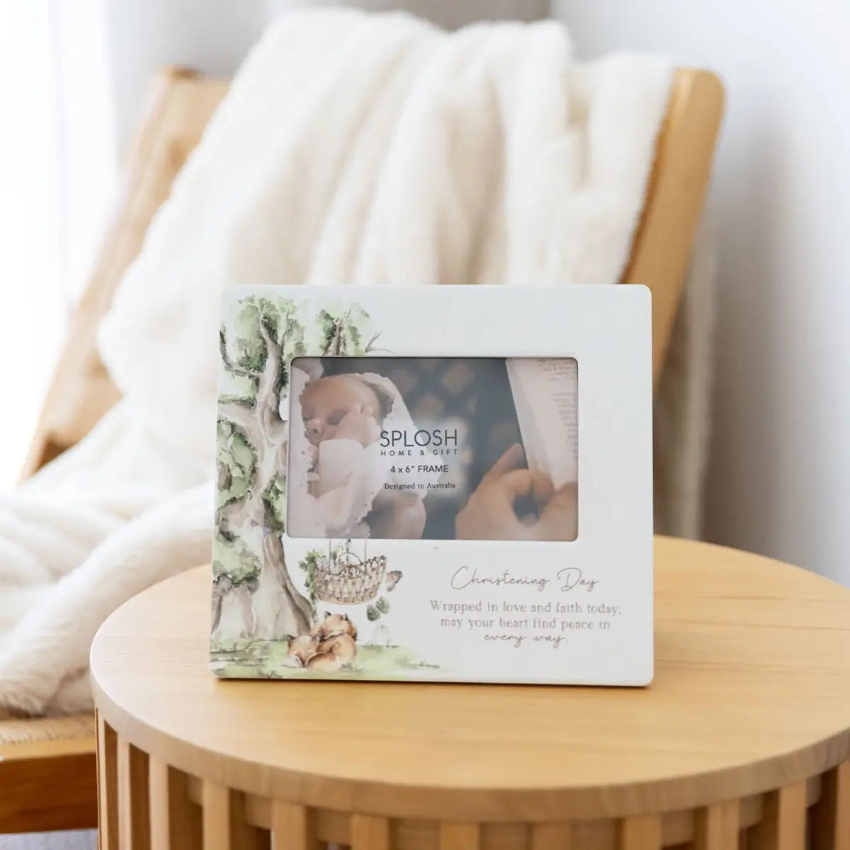 Ceramic Photo Frame Tiny Wonders Christening 4x6