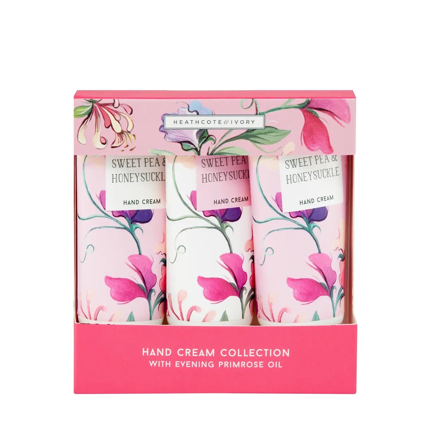Heathcote & Ivory Sweet Pea & Honeysuckle Hand Cream Trio