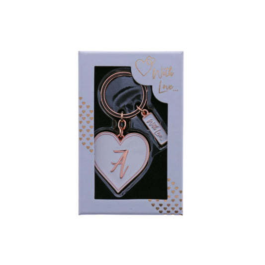 INITIAL KEYRING "A" IN ROSE GOLD