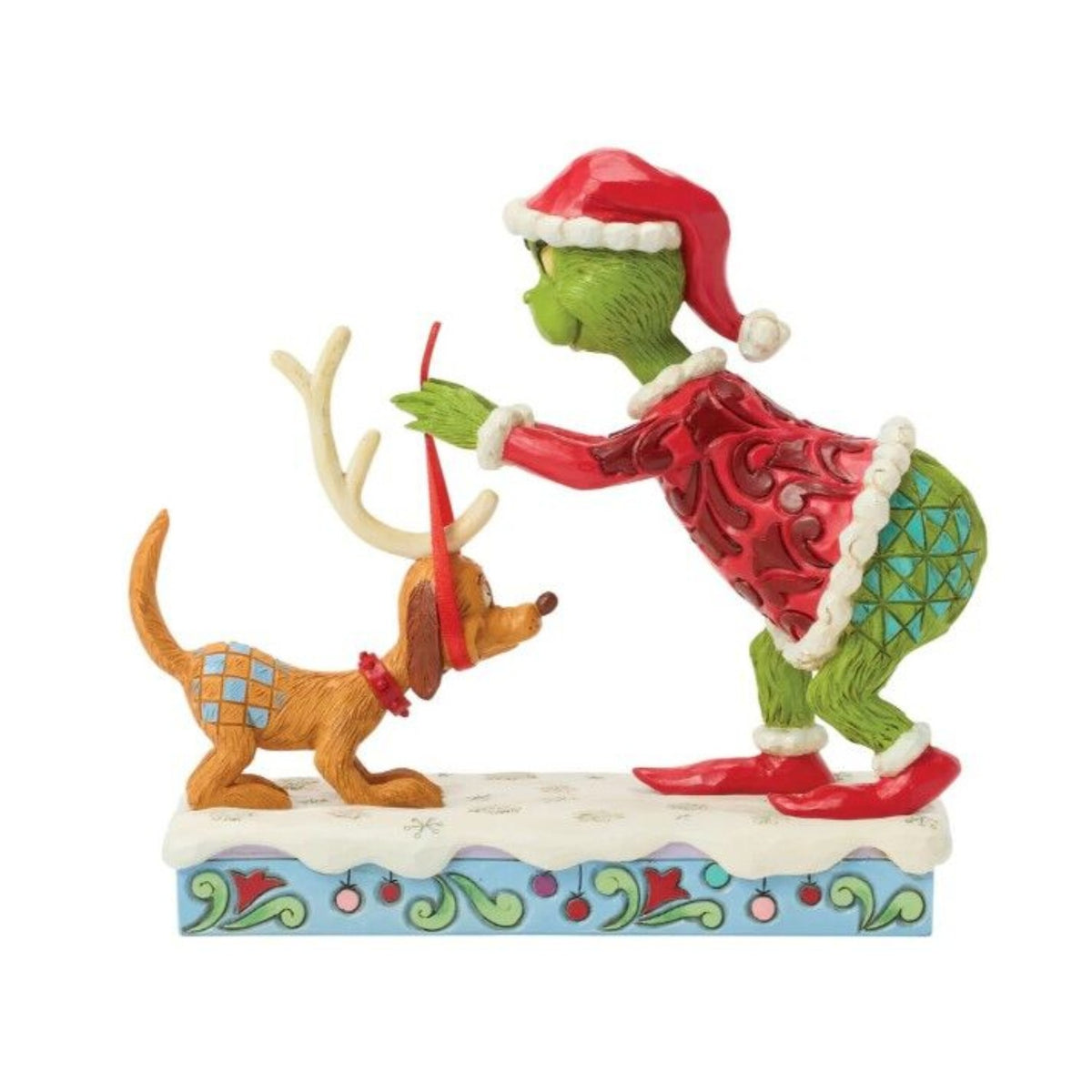 The Grinch By Jim Shore Grinch Trying Antlers On Max
