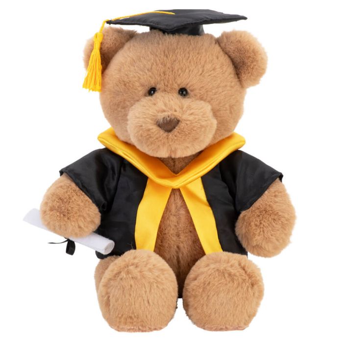 WITH HEART GRADUATION BEAR LARGE WITH SCROLL 33CM