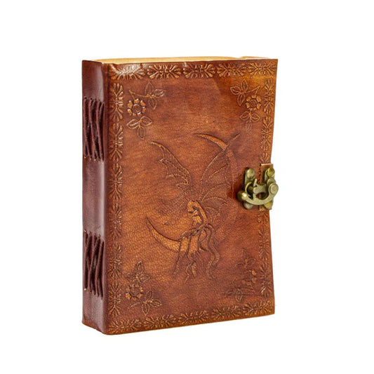 Leather Journal Parchment Style Paper Fairy design