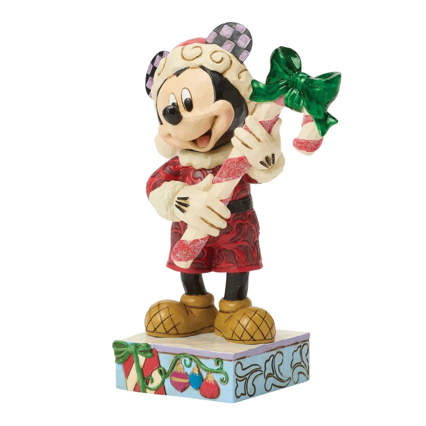 DISNEY TRADITIONS BY JIM SHORE CHRISTMAS MICKEY WITH CANDY CANE