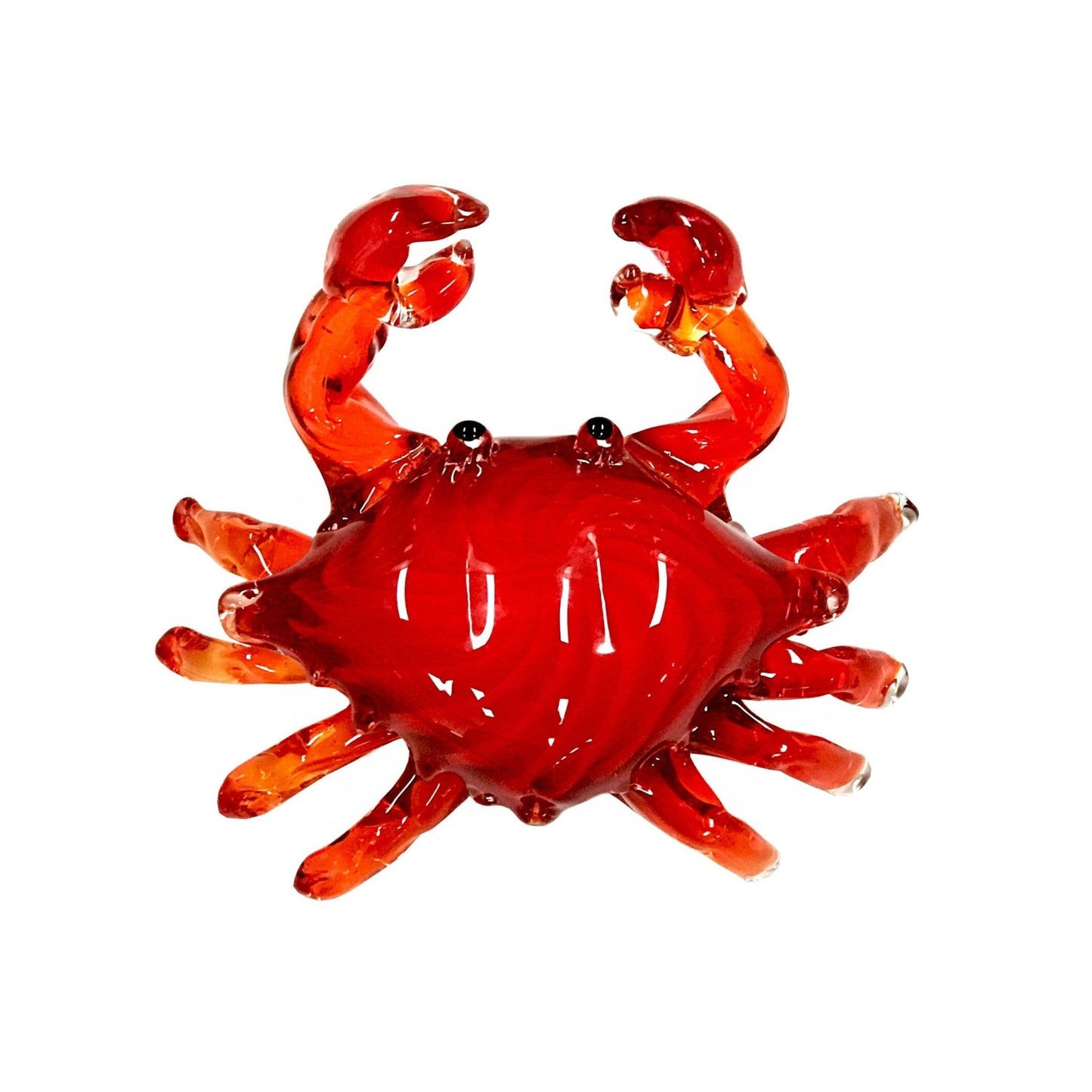 ZIBO ART GLASS CRAB RED KRABS