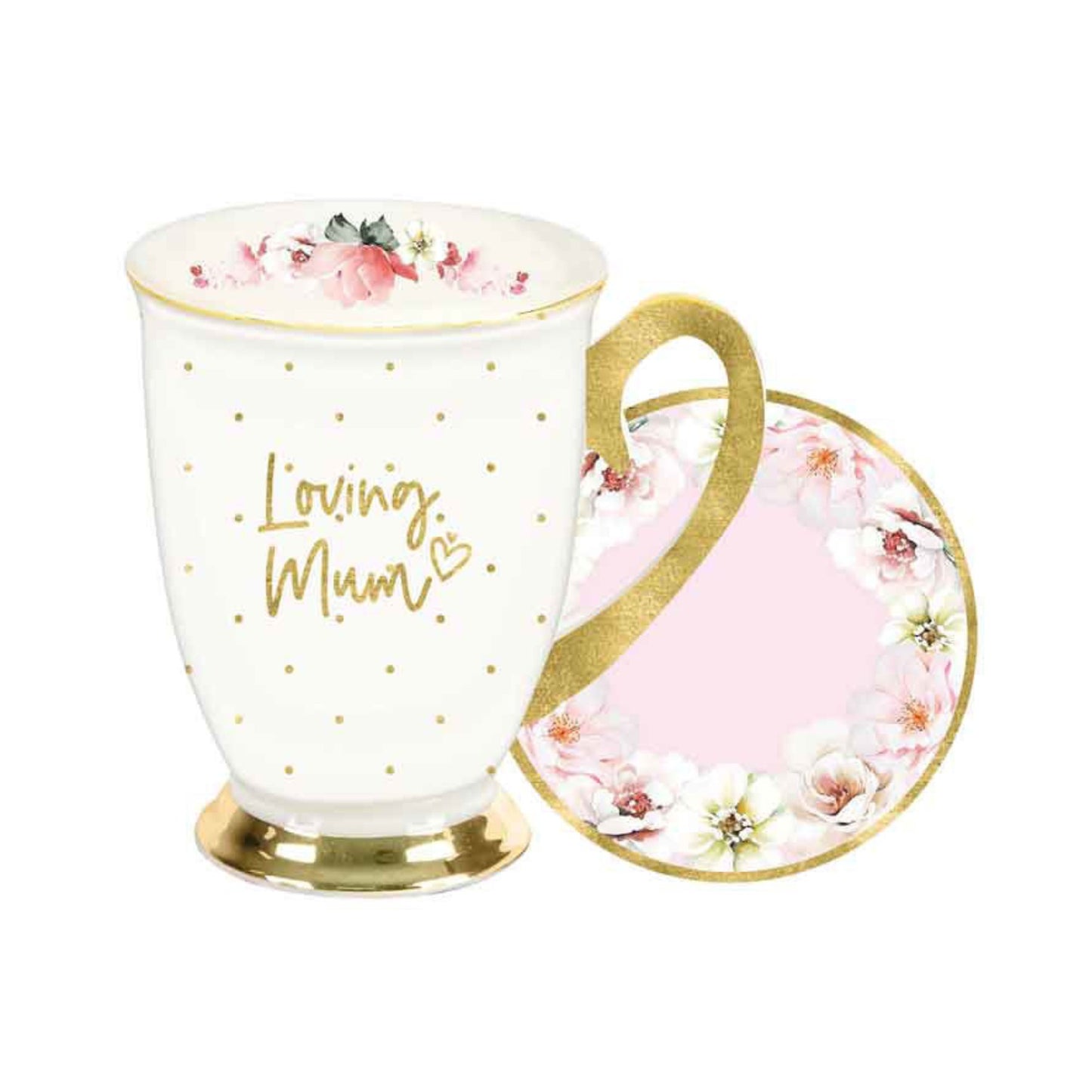 Mug & Coaster Set Beautiful Inside-Out "Loving Mum"