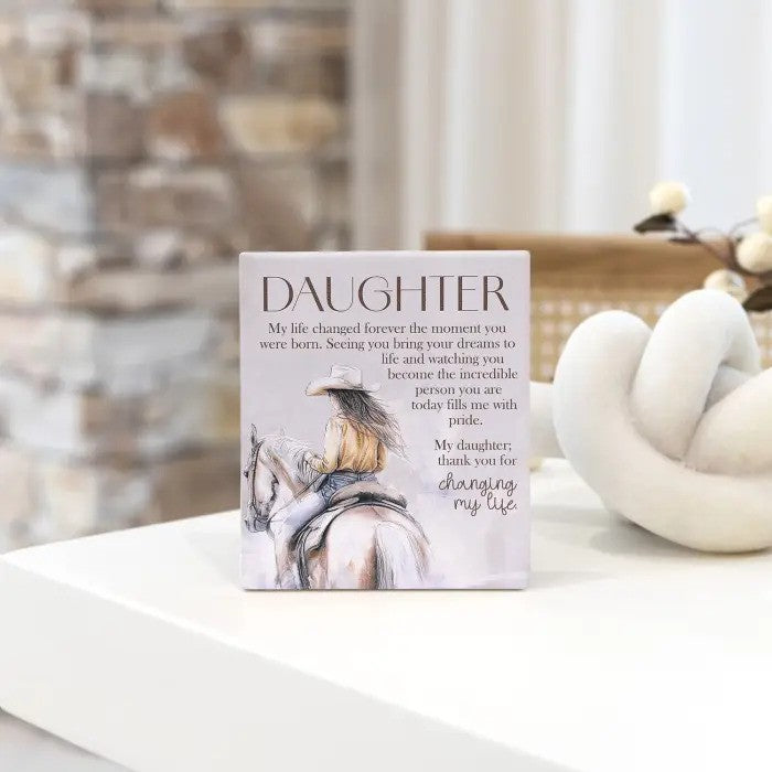 Saddle & Bloom Verse Plaque Daughter