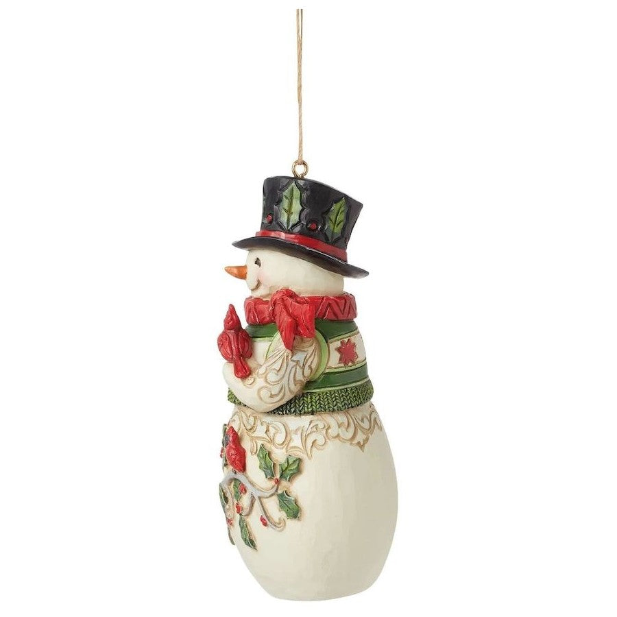 Heartwood Creek By Jim Shore Snowman With Cardinal Hanging Ornament Copy