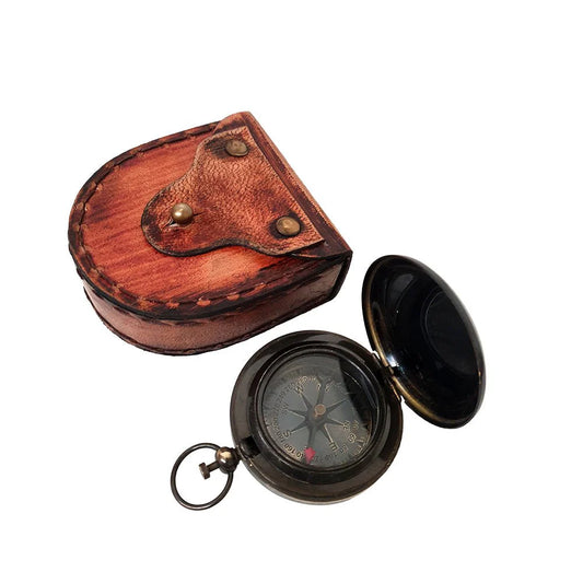 Compass Antique Finish Flip Push Button