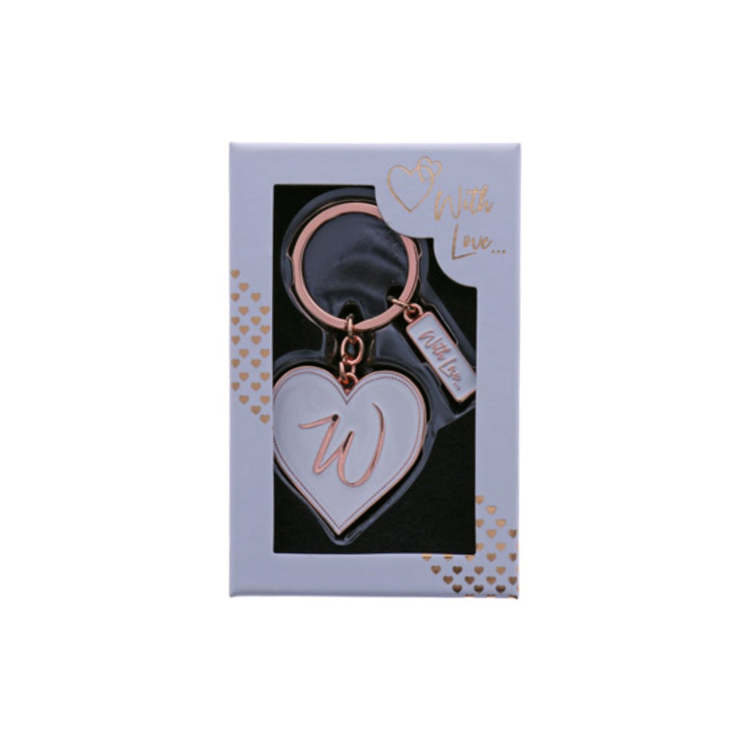 INITIAL KEYRING "W" IN ROSE GOLD