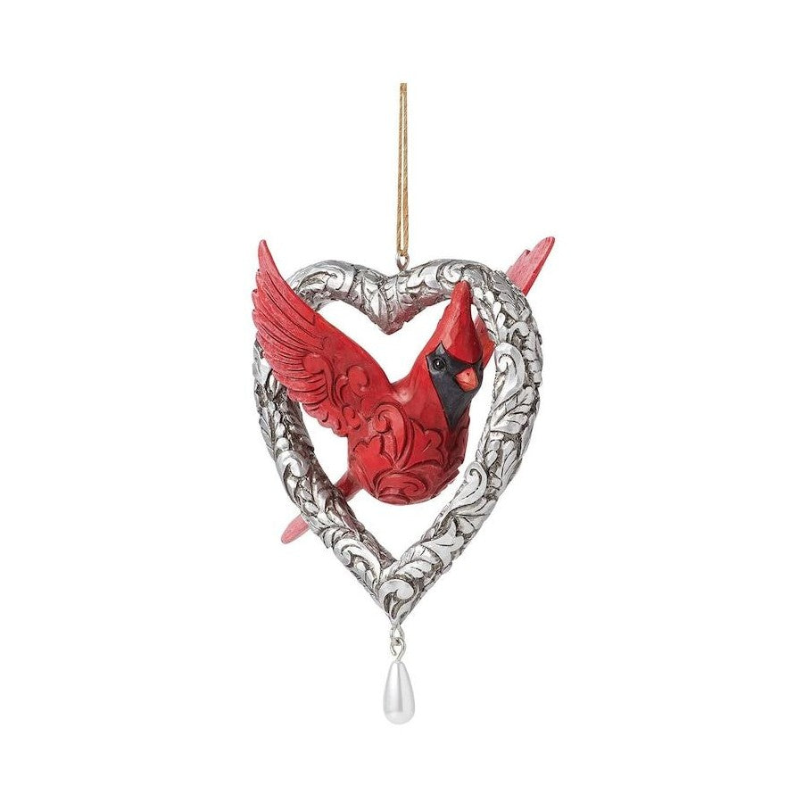 Heartwood Creek By Jim Shore Cardinal In Heart Hanging Ornament