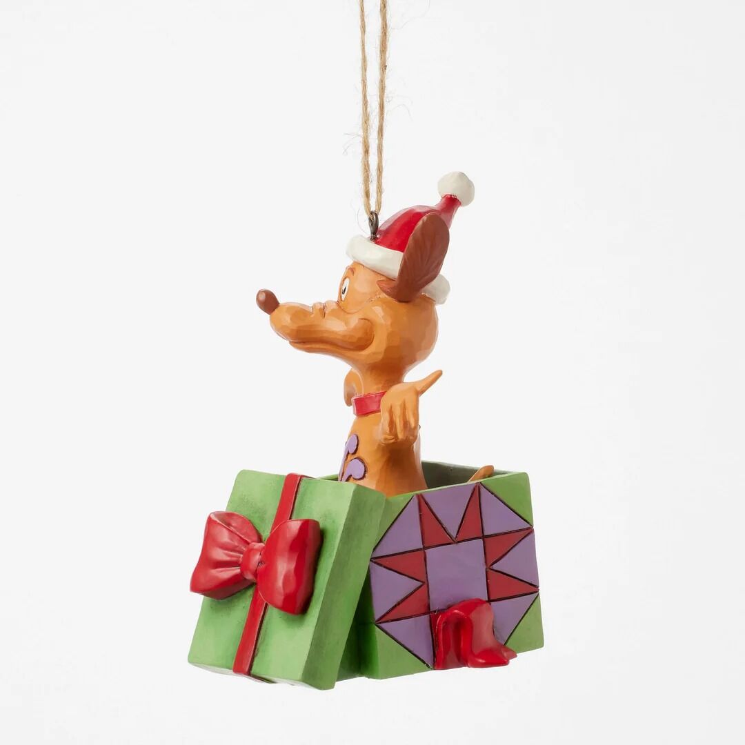 THE GRINCH BY JIM SHORE HANGING ORNAMENT MAX IN PRESENT 10CM