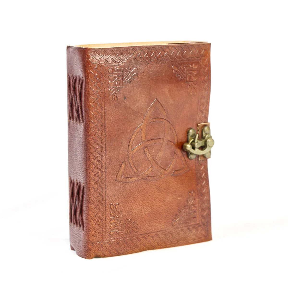 Leather Journal Parchment Style Paper Swirl Design