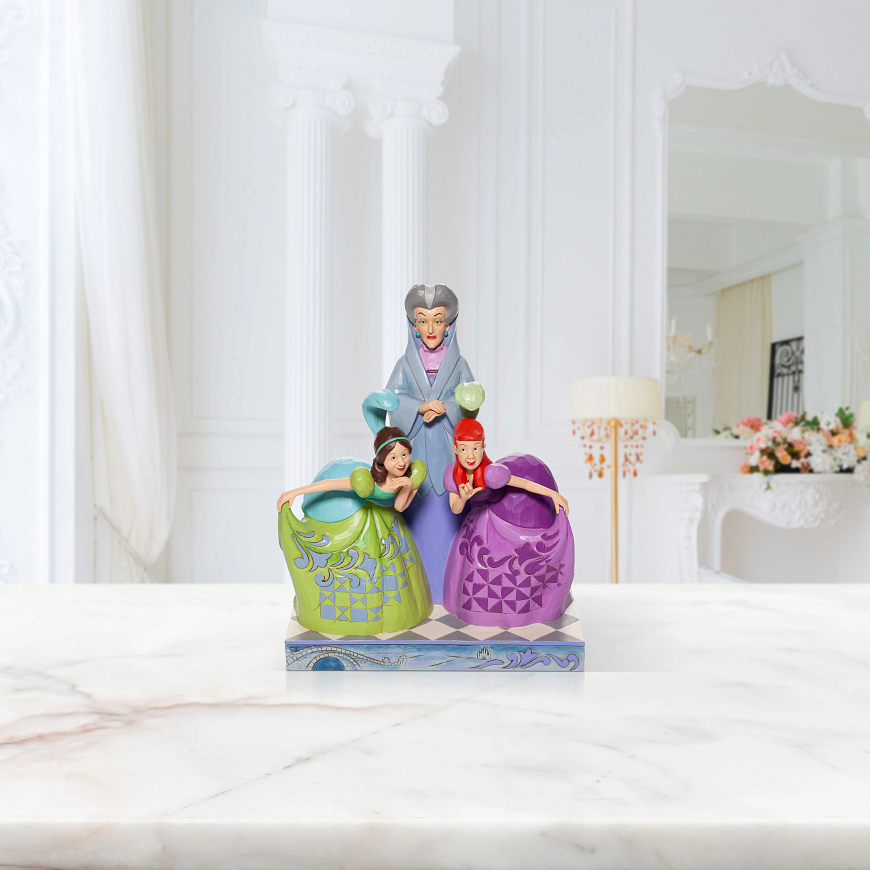 DISNEY TRADITIONS BY JIM SHORE LADY TREMAINE, ANASTASIA & DRIZELLA 21.5CM