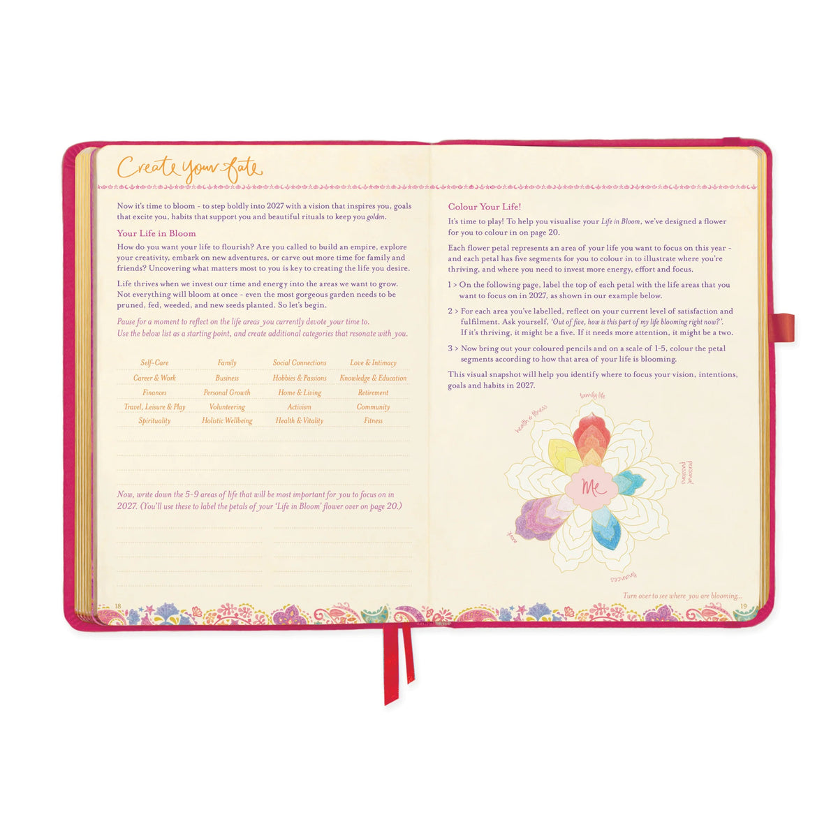 Intrinsic 2027 Diary Planner The Year To Live Brave - Radiant Ruby Red