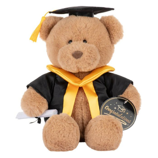 WITH HEART GRADUATION BEAR LARGE WITH SCROLL 33CM