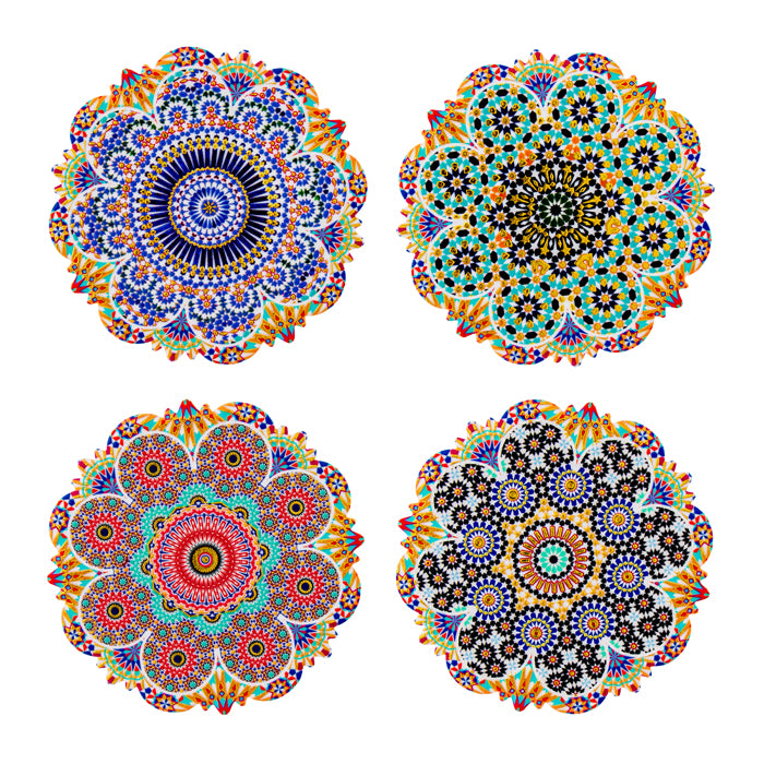 CERAMIC COASTERS SUN SHAPE SET OF 4 HEPBURN