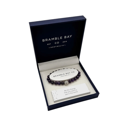 Bramble Bay Bracelet Planet Earth Amethyst Gloss In Silver