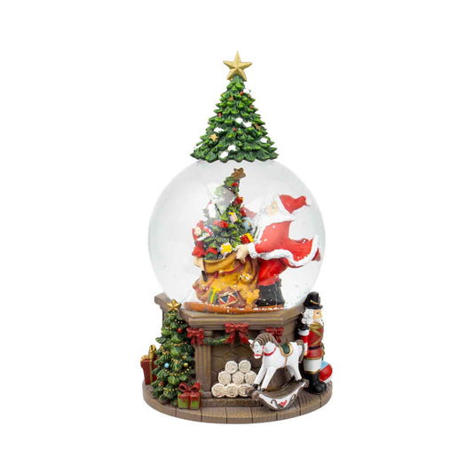 Christmas Snow Globe Santa Decorating Tree Snow Spray LED Musical