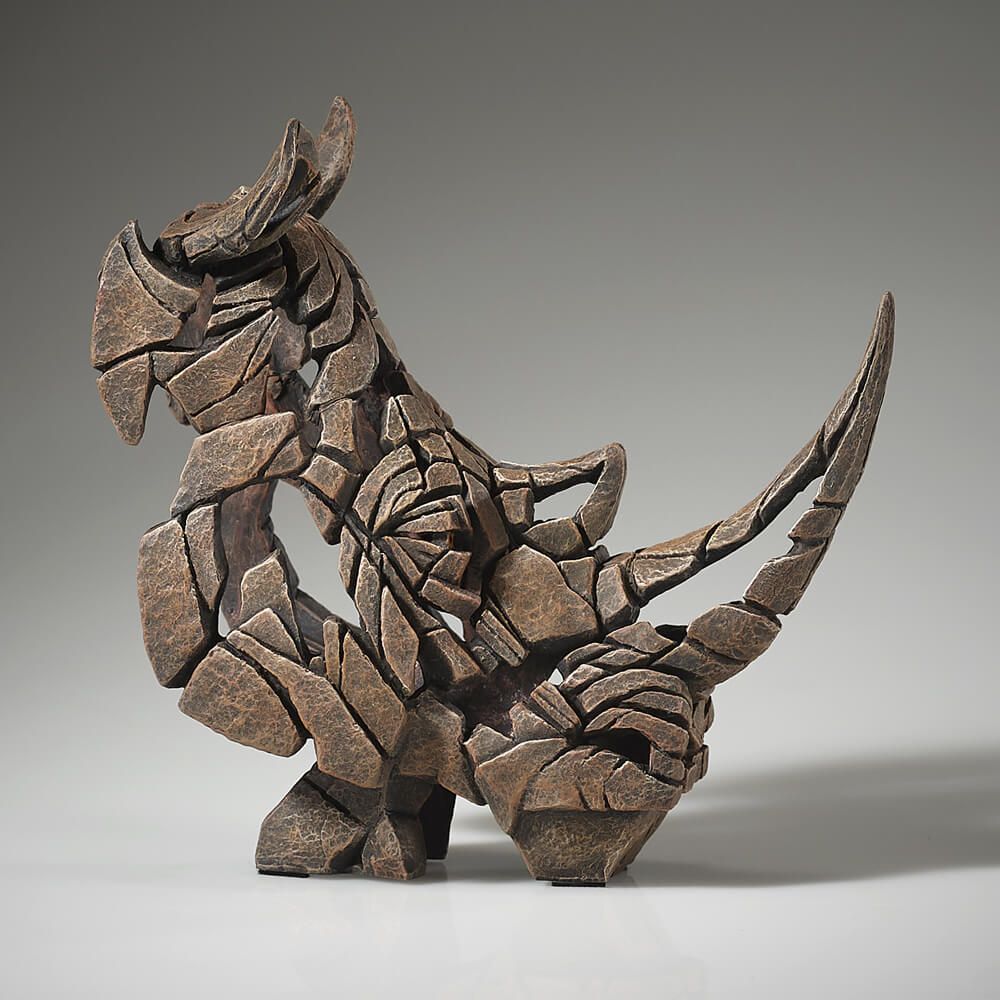 EDGE SCULPTURE MINIATURE RHINOCEROS BUST FIGURINE