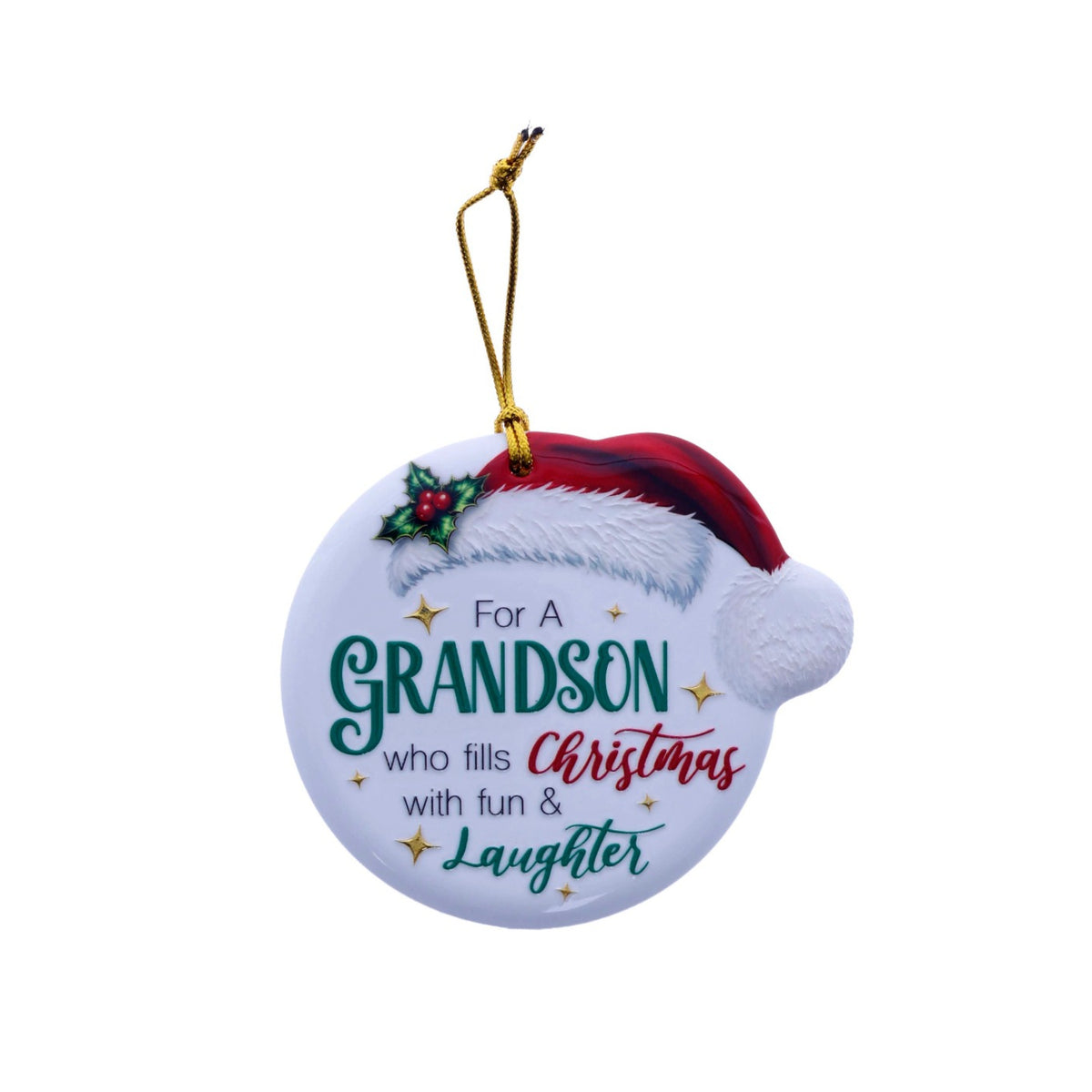 Christmas Sentiment Ceramic Plaque Grandson