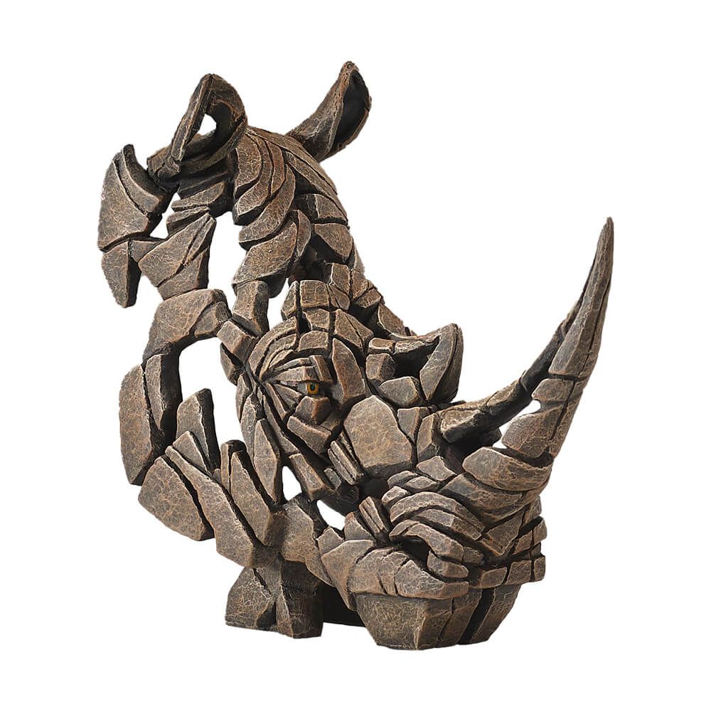 EDGE SCULPTURE MINIATURE RHINOCEROS BUST FIGURINE