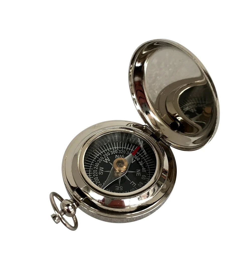 Compass Nickel Finish Flip Push Button