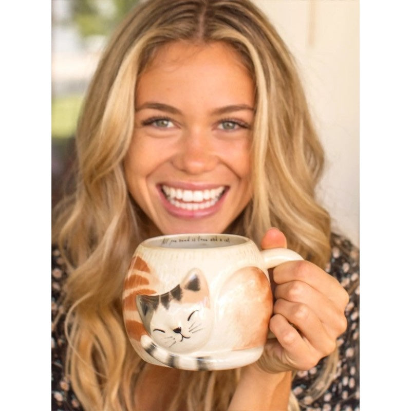 Natural Life Folk Art Mug All You Need Is Love And A Cat