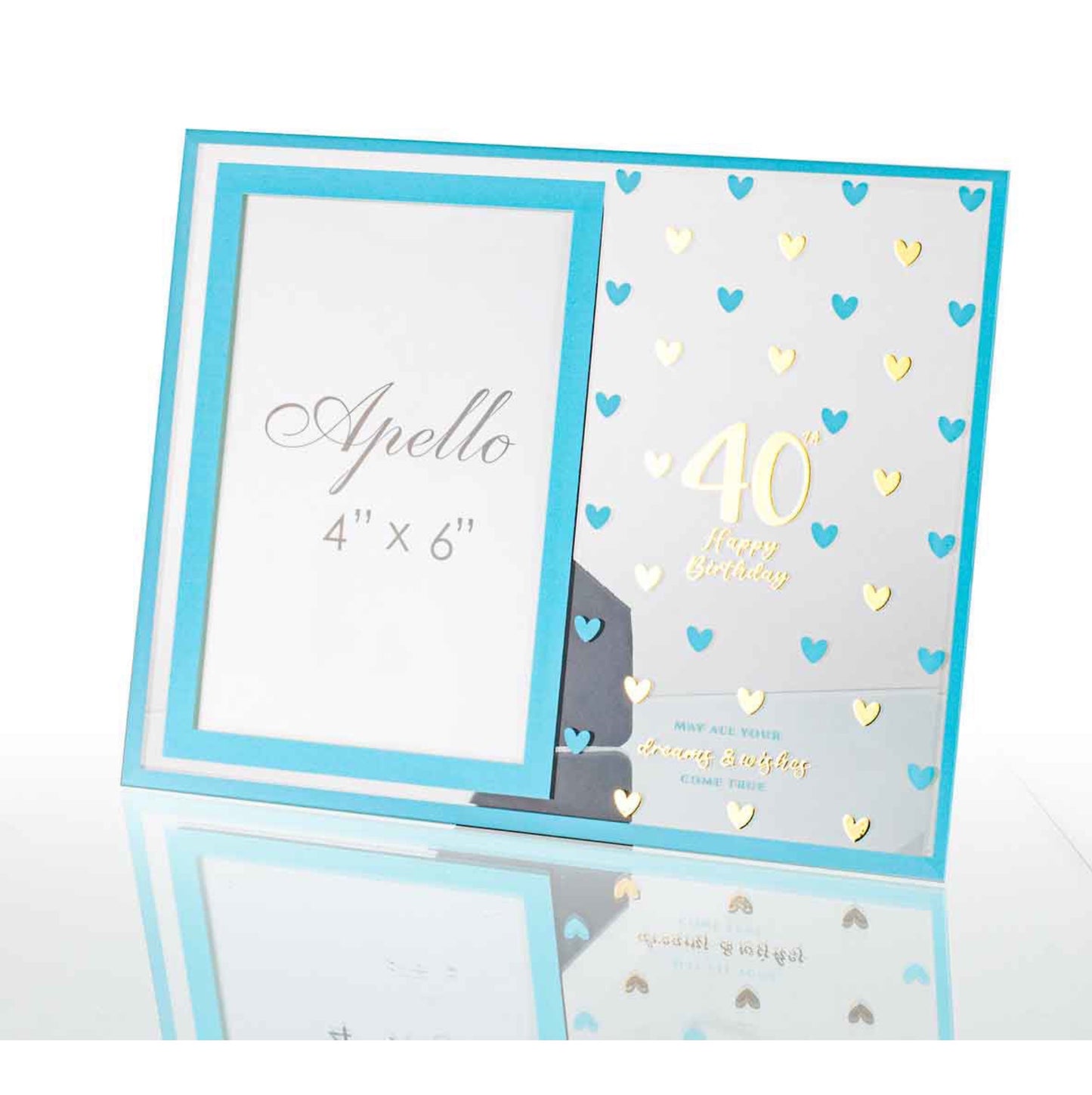 Birthday Photo Frame Glass Sweet Hearts 40th