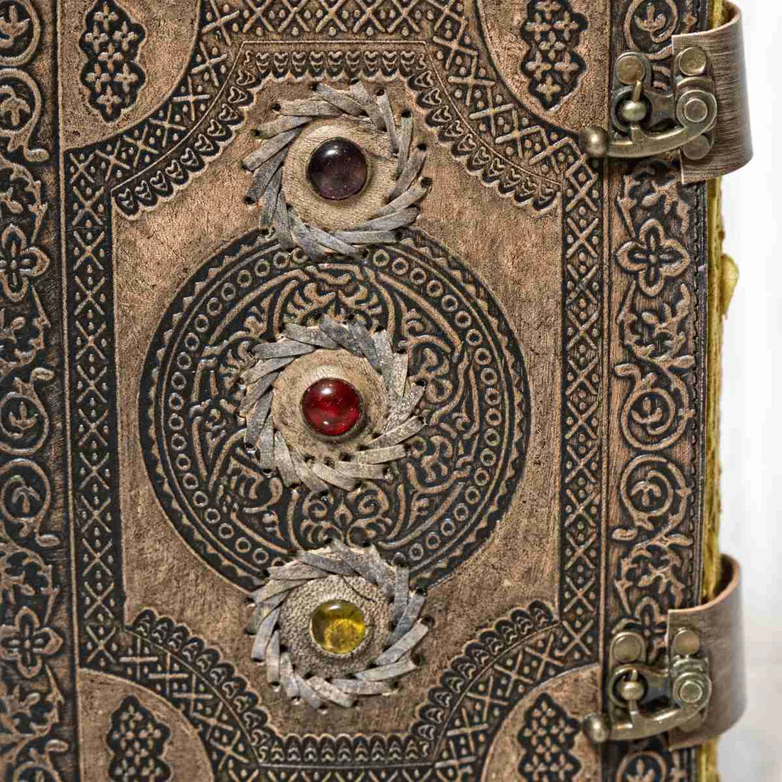 Leather Journal Parchment Style Paper With Three Stones