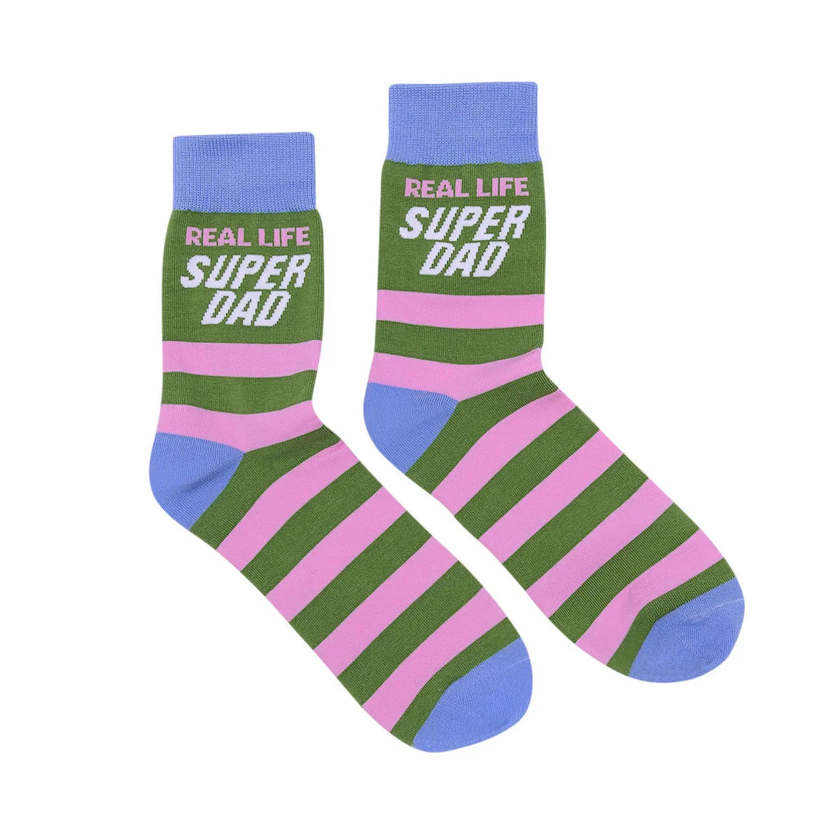 Socks With Sayings "Real Life Super Dad"