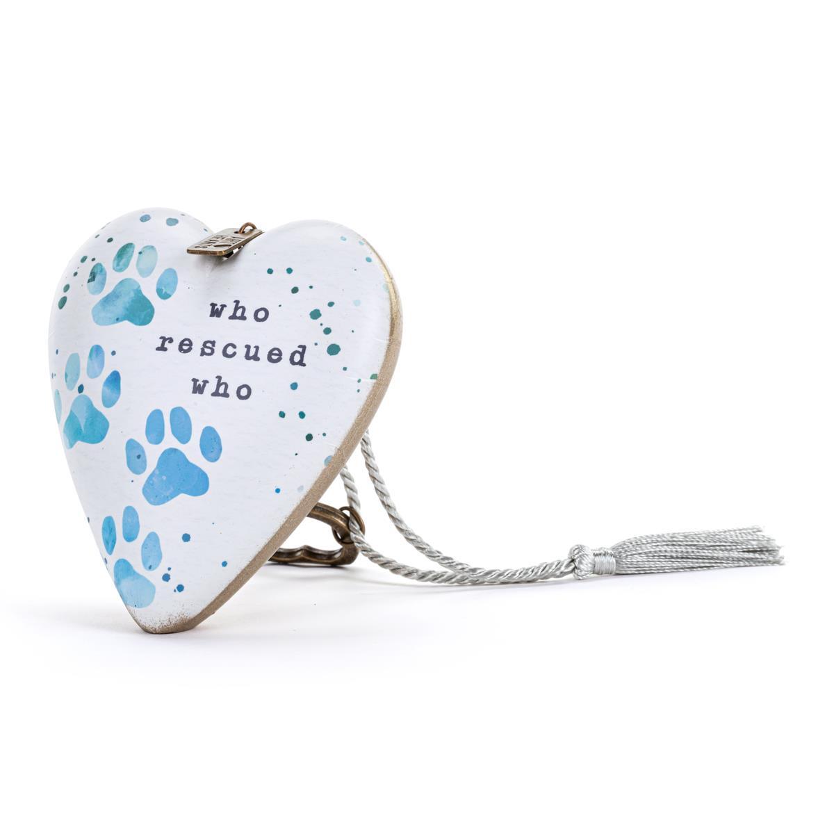 ART HEART PAW PRINTS WHO RESCUED WHO