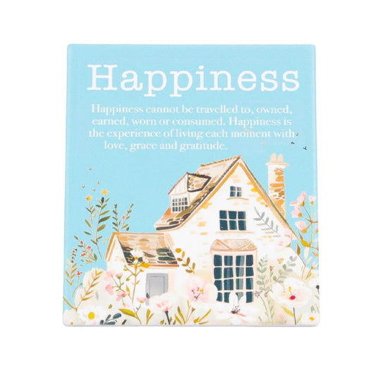 Ceramic Verse Plaque Cottage Grove Happiness